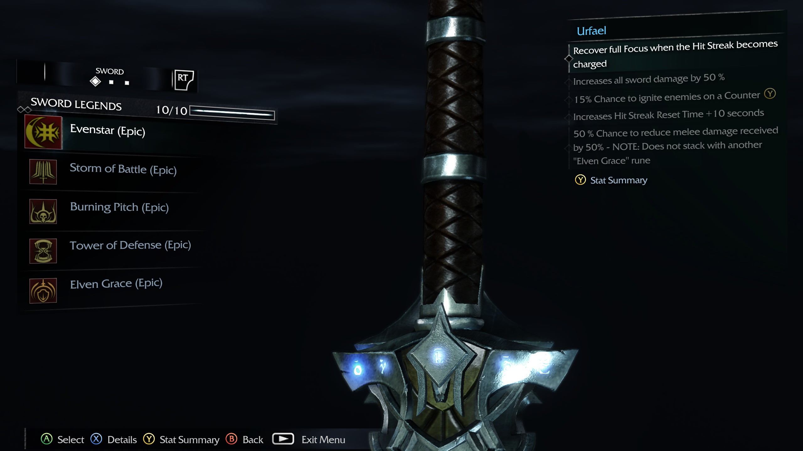 Shadow of mordor sword of urfael