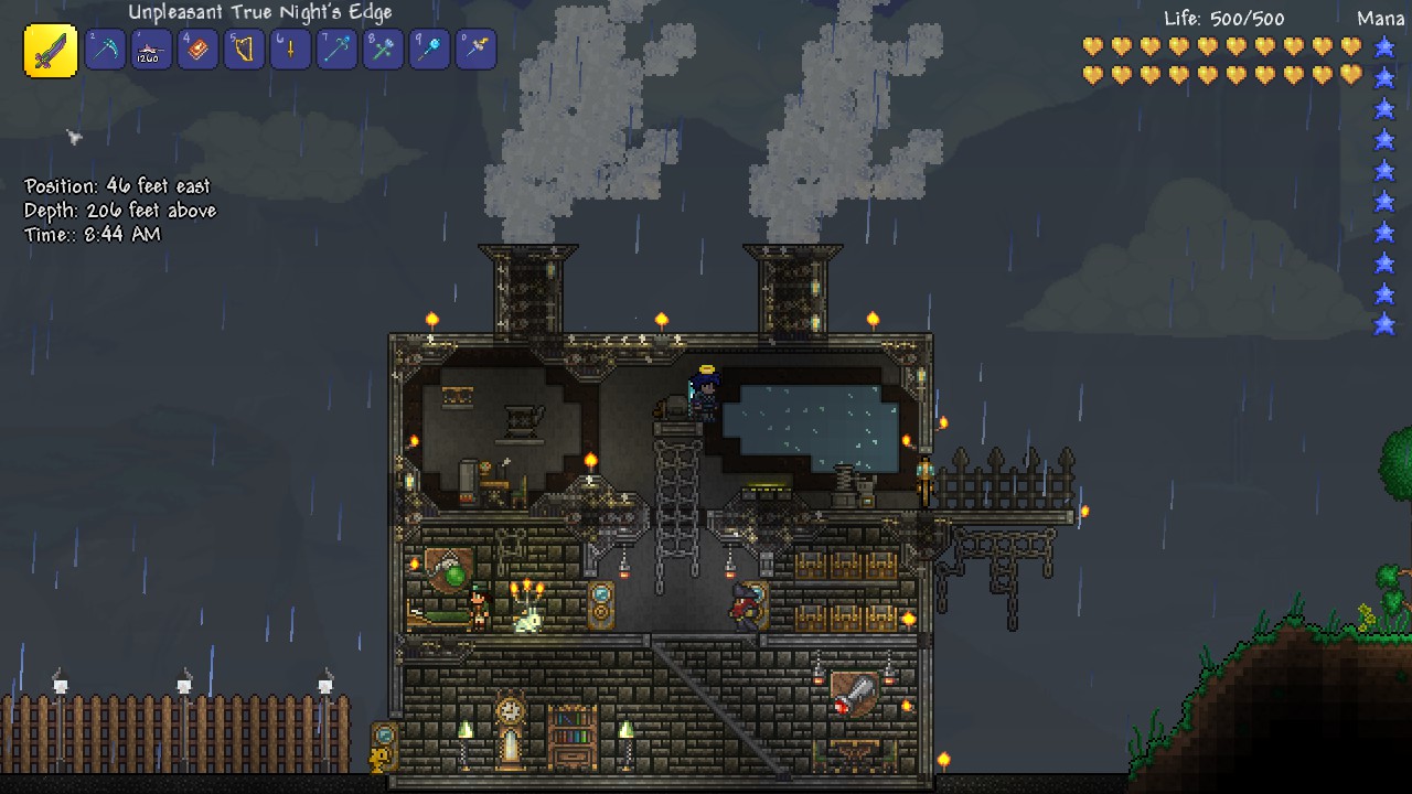 terraria cool steampunk floating house