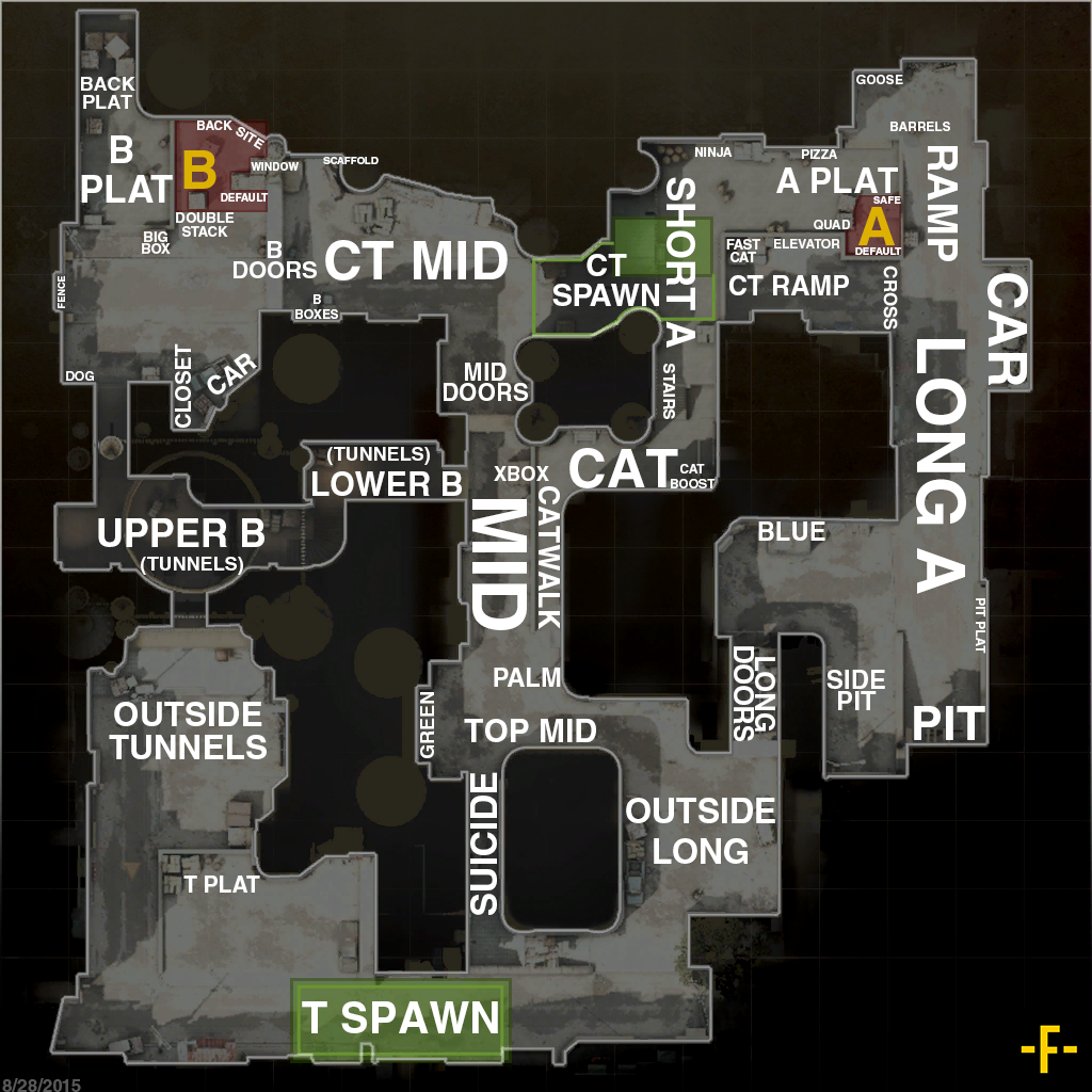 CS GO Dust II Callout Map