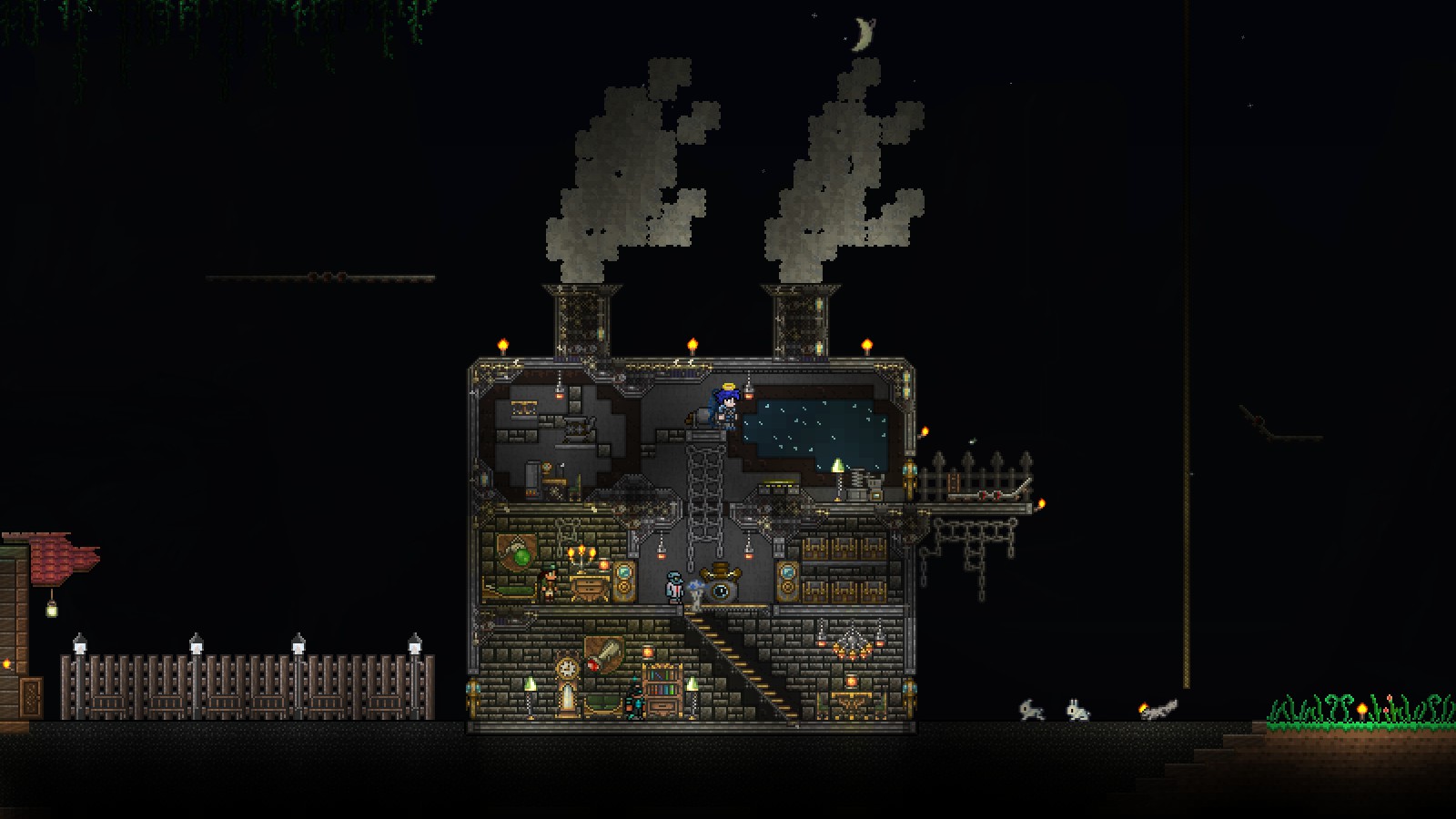 3). A while ago, I made a "large" Steampunk-inspired house (large...