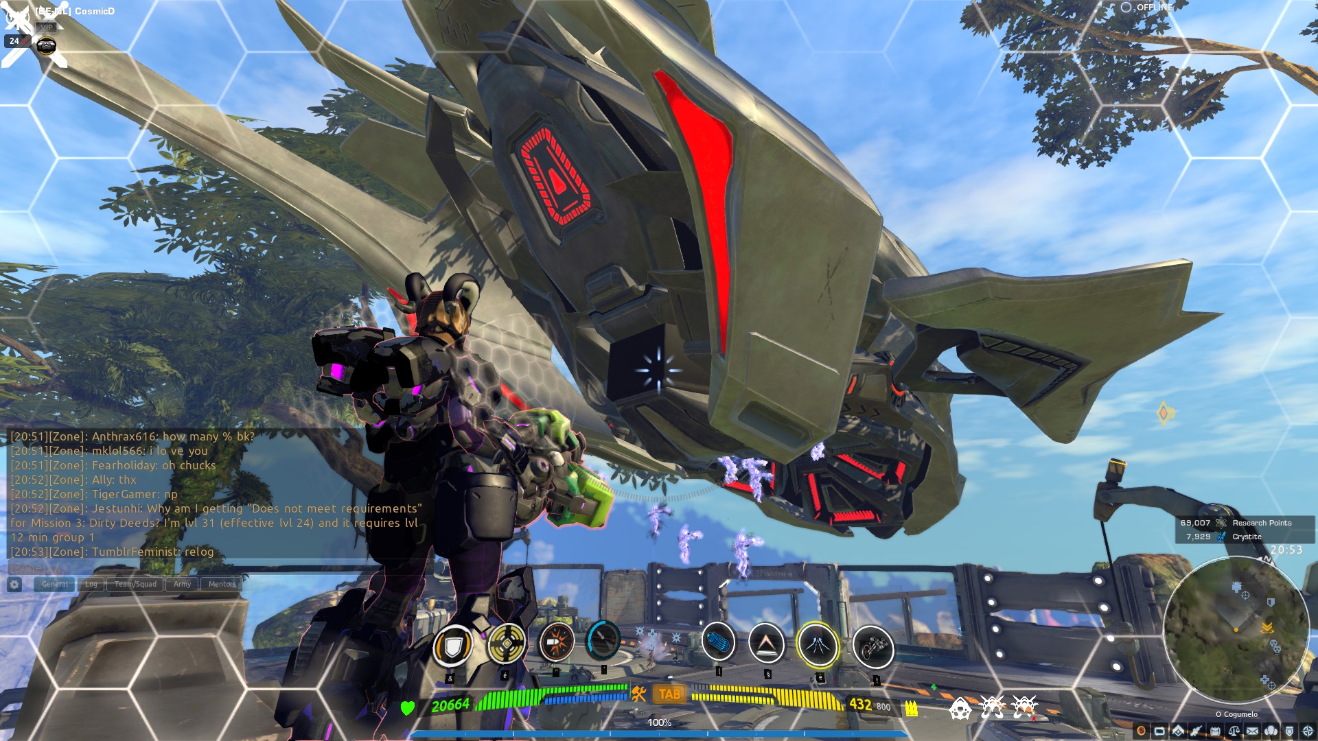 In Firefall, everything is high contrast! Easy to see enemies, easy to anticipate gunfire etc...