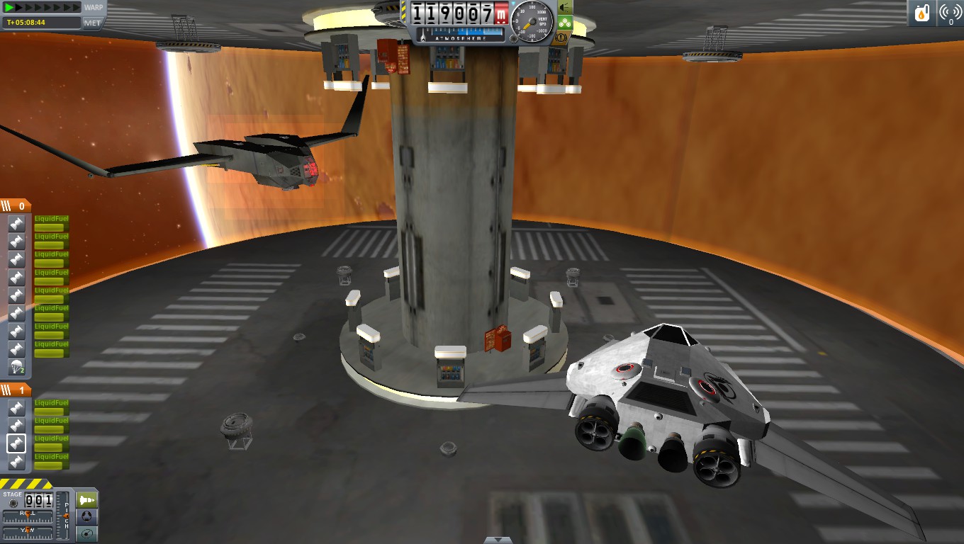 Cargo shield deployed and 2 ships docking