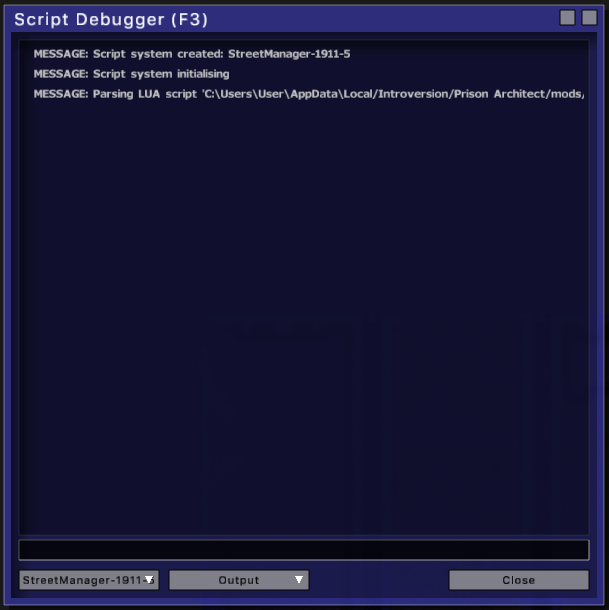 prison architect script debugger