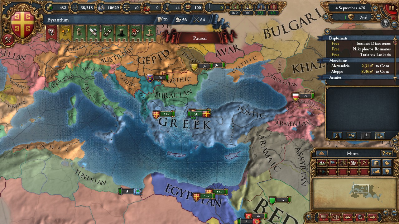 Tradition and Honor- Byzantium 476 Extended Timeline | Paradox ...